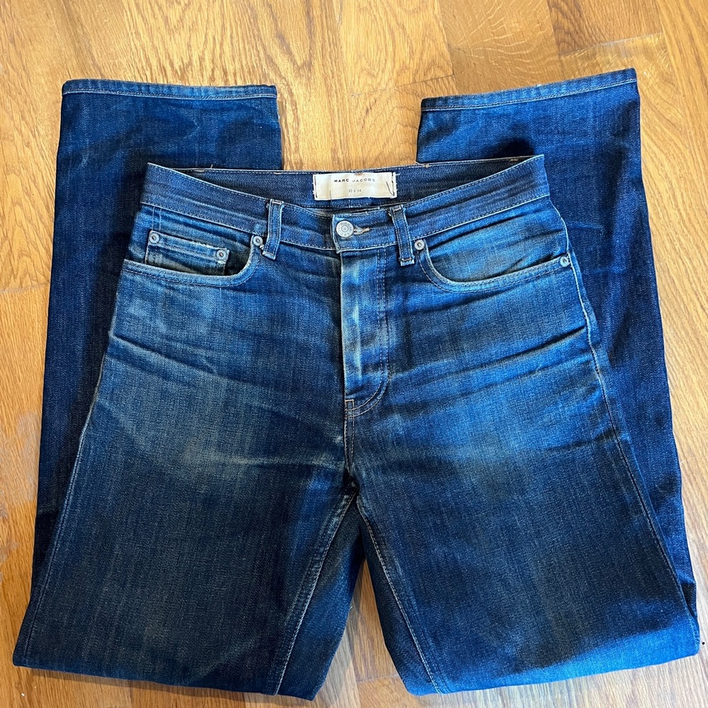 Marc Jacobs Standard Fit Raw selvedge dark denim jeans. 30x31.5